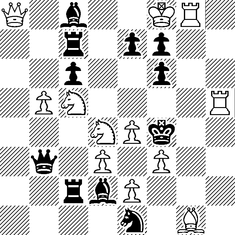 Q1b2KR1/2r1pp2/2p2p2/1PN4R/3NPk2/1q1P1P2/2rbP3/4n1B1