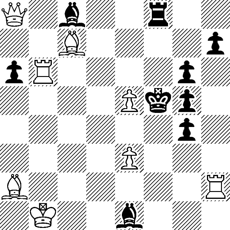 Q1b2r2/2B4p/pR4p1/4Pkp1/6p1/4P3/B6R/1K2b3