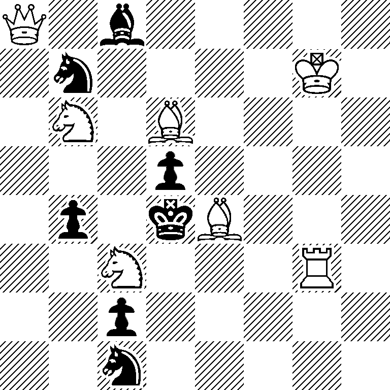 Q1b5/1n4K1/1N1B4/3p4/1p1kB3/2N3R1/2p5/2n5