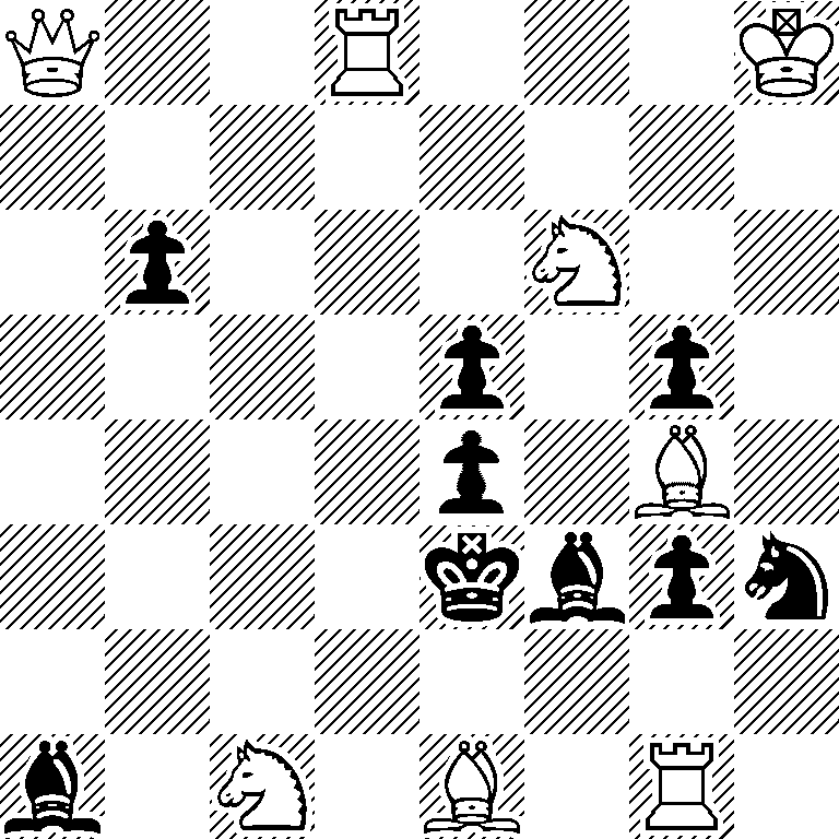 Q2R3K/8/1p3N2/4p1p1/4p1B1/4kbpn/8/b1N1B1R1