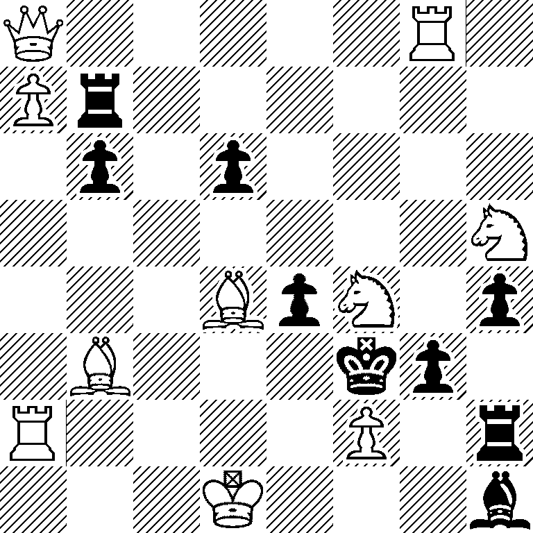Q5R1/Pr6/1p1p4/7N/3BpN1p/1B3kp1/R4P1r/3K3b