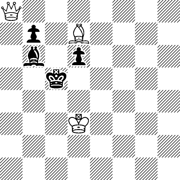 Q7/1p1B4/1b1p4/2k5/8/3K4/8/8