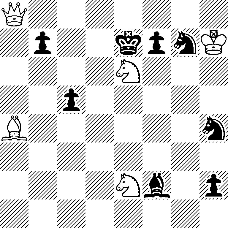 Q7/1p2kpnK/4N3/2p5/B6n/8/4Nb1p/8