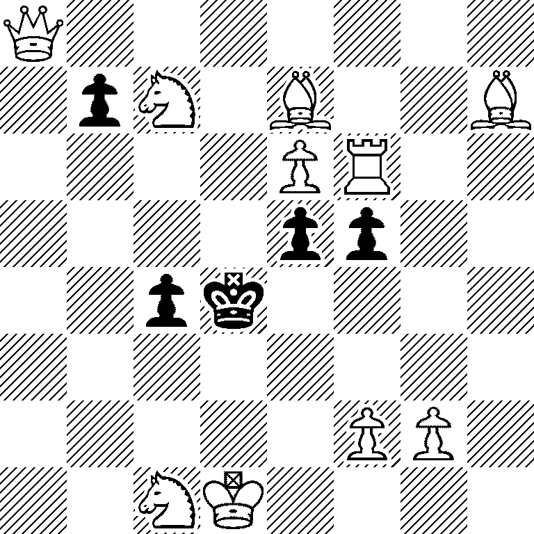 Q7/1pN1B2B/4PR2/4pp2/2pk4/8/5PP1/2NK4