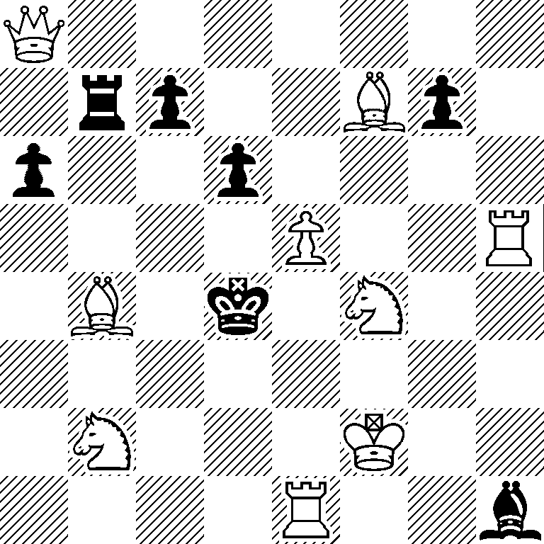 Q7/1rp2Bp1/p2p4/4P2R/1B1k1N2/8/1N3K2/4R2b
