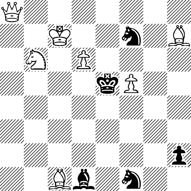Q7/2K2n1B/1N1P4/4kP2/8/8/7p/2Bb1n2