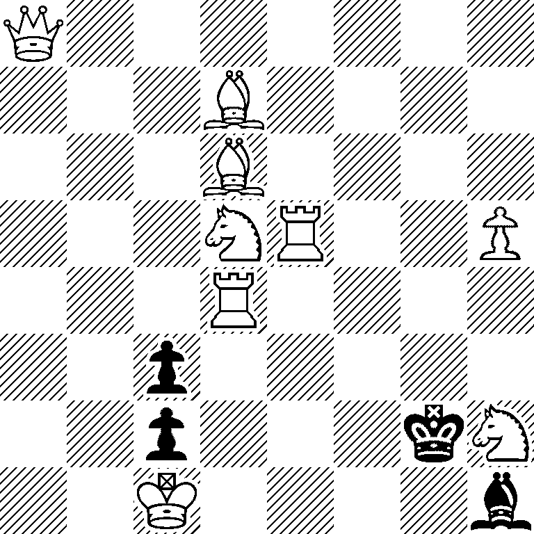 Q7/3B4/3B4/3NR2P/3R4/2p5/2p3kN/2K4b