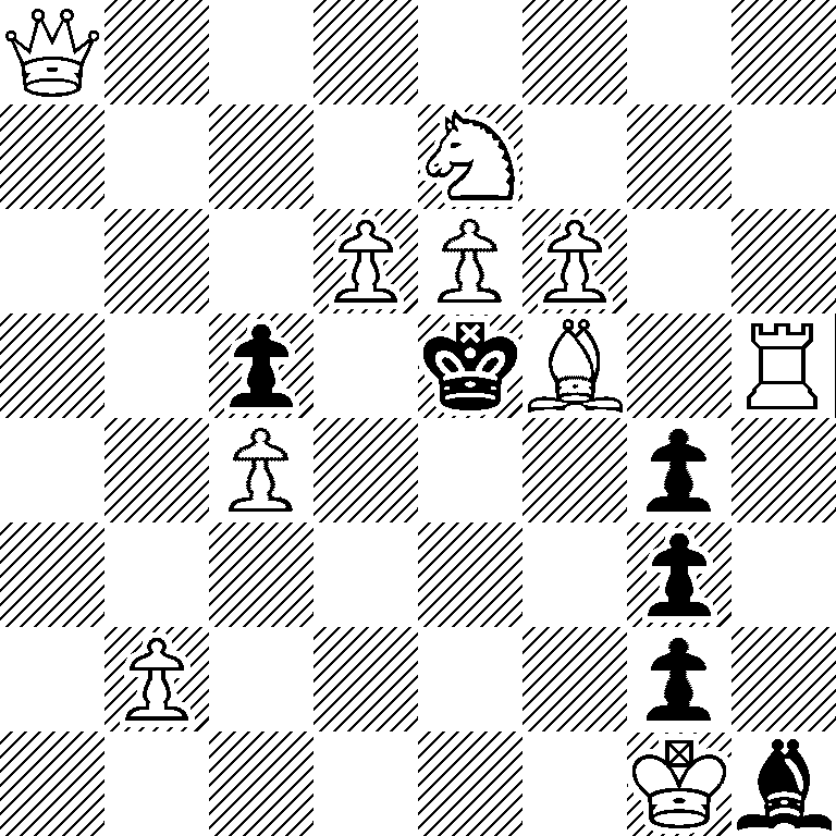 Q7/4N3/3PPP2/2p1kB1R/2P3p1/6p1/1P4p1/6Kb