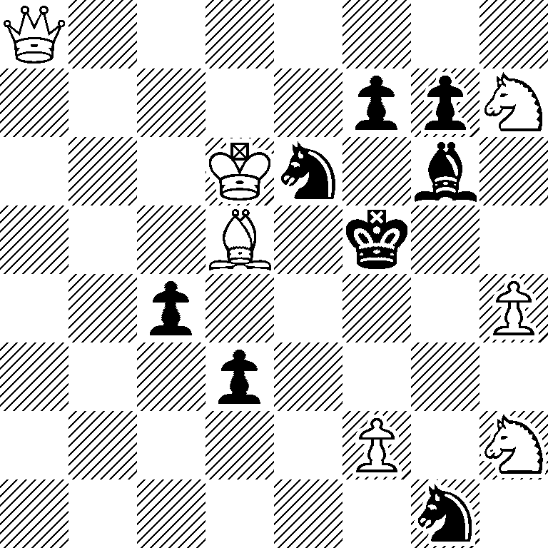 Q7/5ppN/3Kn1b1/3B1k2/2p4P/3p4/5P1N/6n1