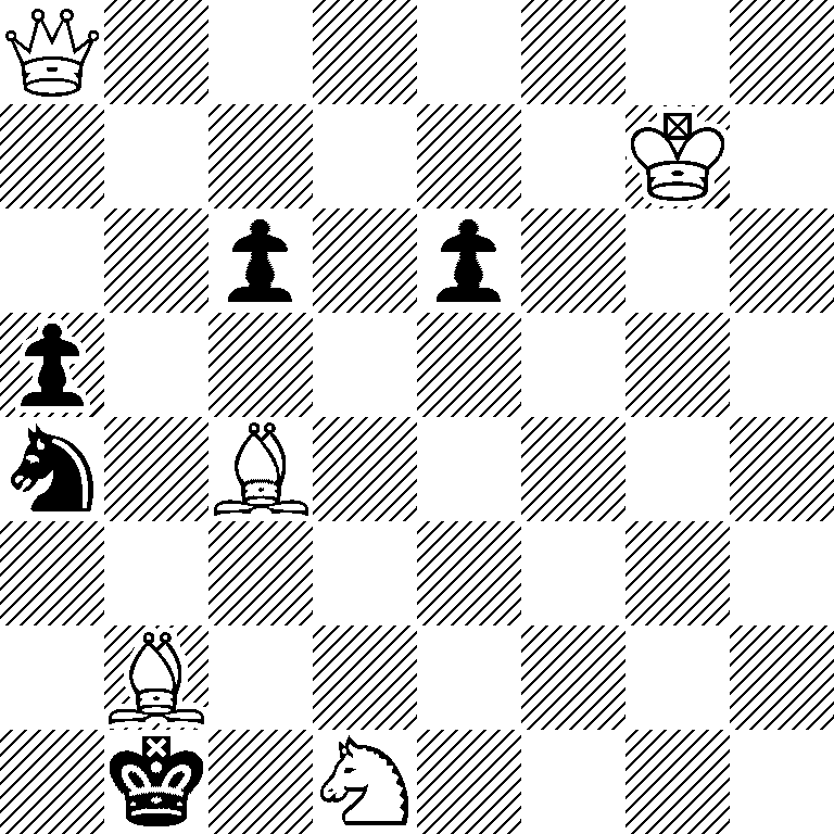 Q7/6K1/2p1p3/p7/n1B5/8/1B6/1k1N4