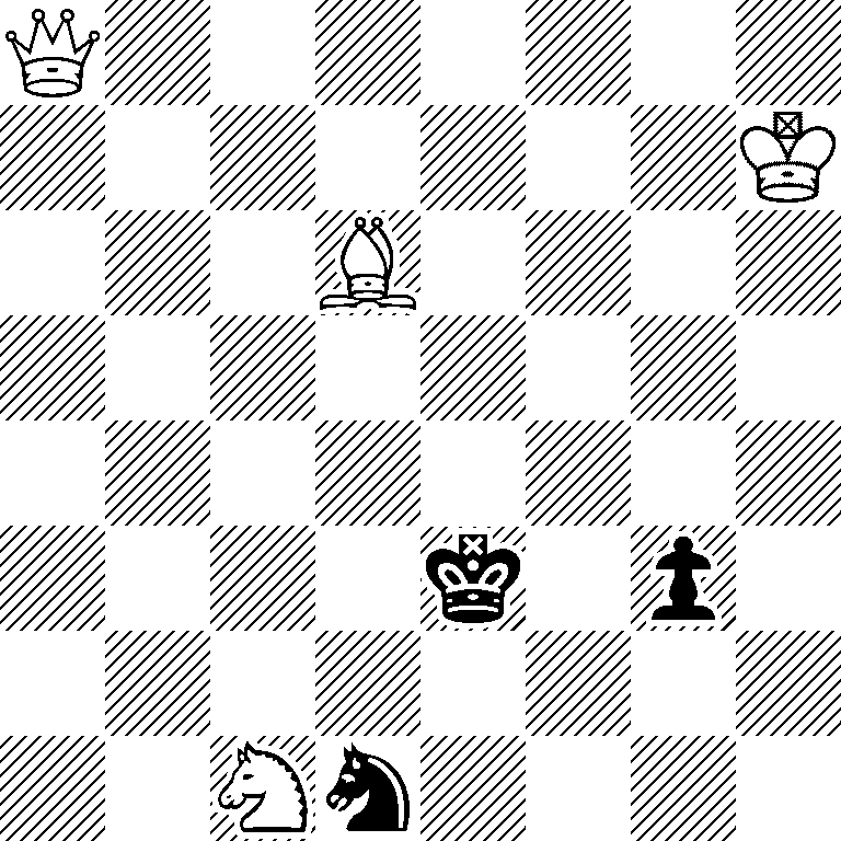 Q7/7K/3B4/8/8/4k1p1/8/2Nn4