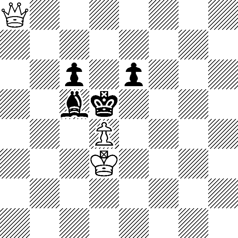 Q7/8/2p1p3/2bk4/3P4/3K4/8/8