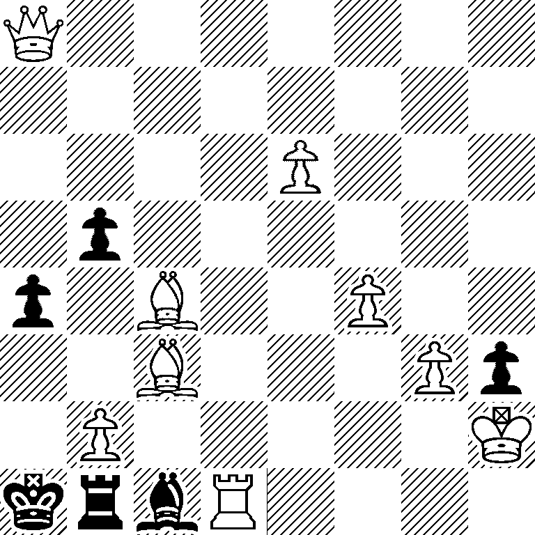 Q7/8/4P3/1p6/p1B2P2/2B3Pp/1P5K/krbR4