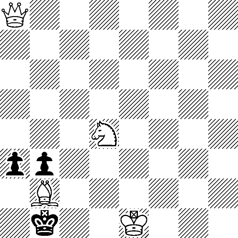 Q7/8/8/8/3N4/pp6/1B6/1k2K3