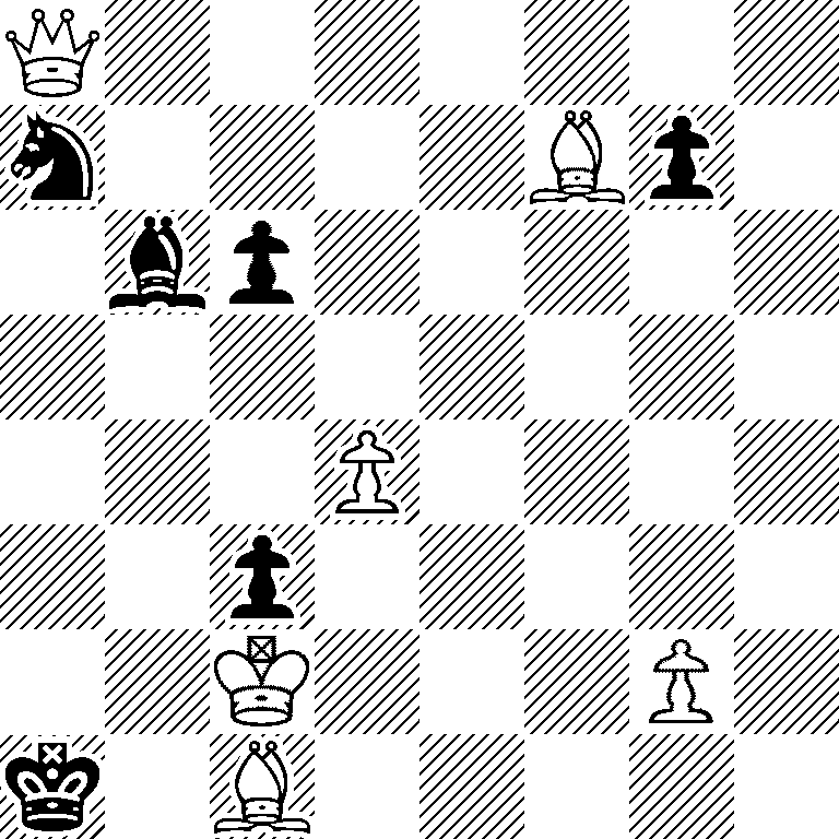 Q7/n4Bp1/1bp5/8/3P4/2p5/2K3P1/k1B5