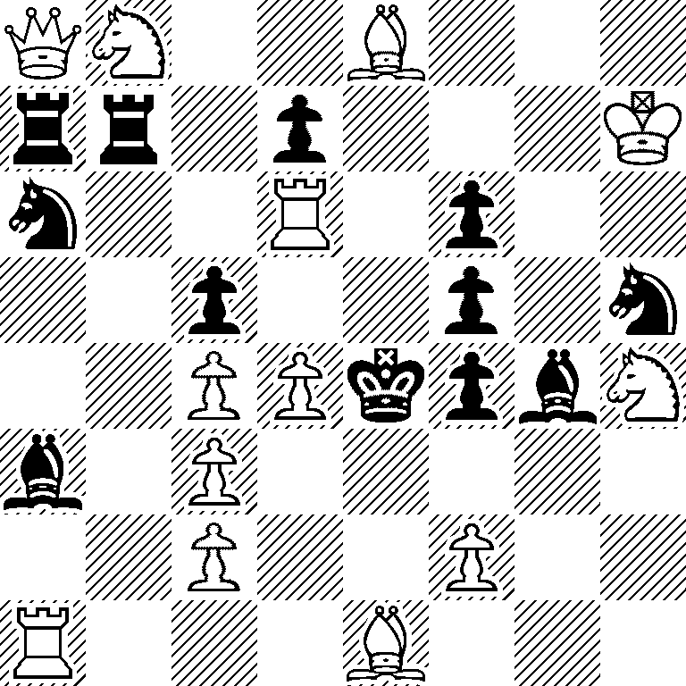 QN2B3/rr1p3K/n2R1p2/2p2p1n/2PPkpbN/b1P5/2P2P2/R3B3
