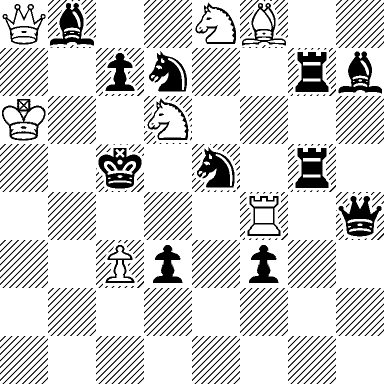Qb2NB2/2pn2rb/K2N4/2k1n1r1/5R1q/2Pp1p2/8/8