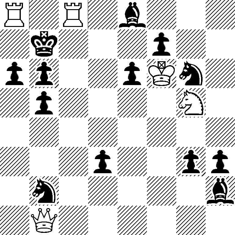 R1R1b3/1k3p2/pp2pKn1/1p4N1/8/3p2pp/1n5b/1Q6