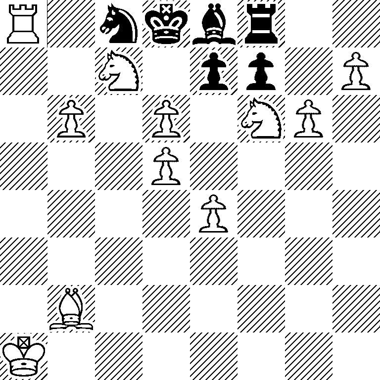 R1nkbr2/2N1pp1P/1P1P1NP1/3P4/4P3/8/1B6/K7