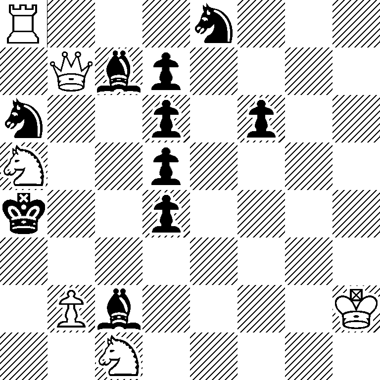 R3n3/1Qbp4/n2p1p2/N2p4/k2p4/8/1Pb4K/2N5