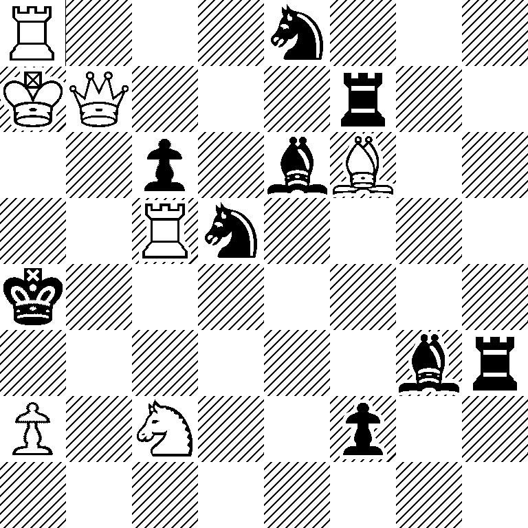 R3n3/KQ3r2/2p1bB2/2Rn4/k7/6br/P1N2p2/8