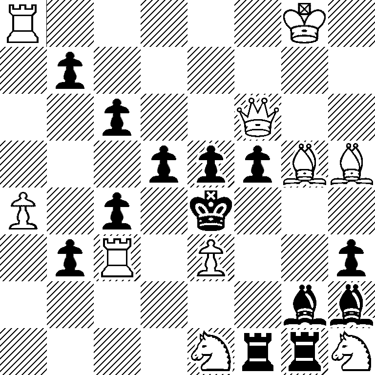 R5K1/1p6/2p2Q2/3pppBB/P1p1k3/1pR1P2p/6bb/4NrrN