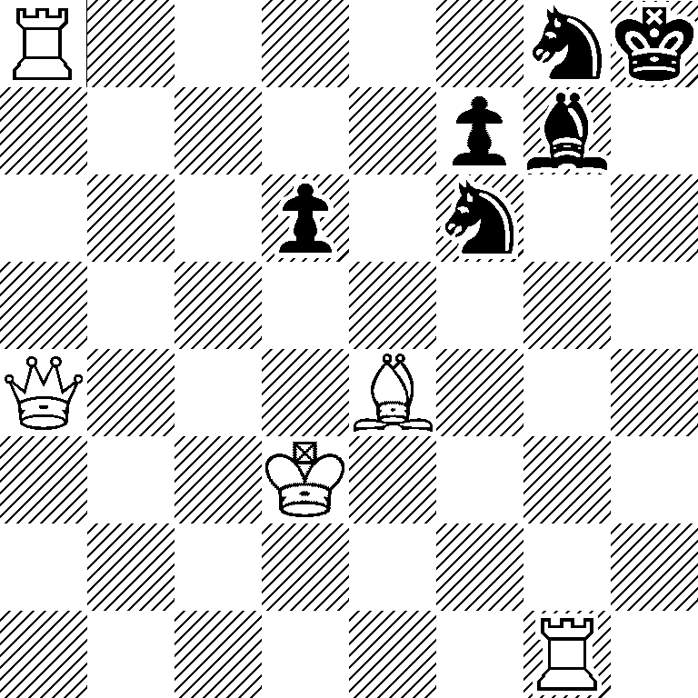 R5nk/5pb1/3p1n2/8/Q3B3/3K4/8/6R1