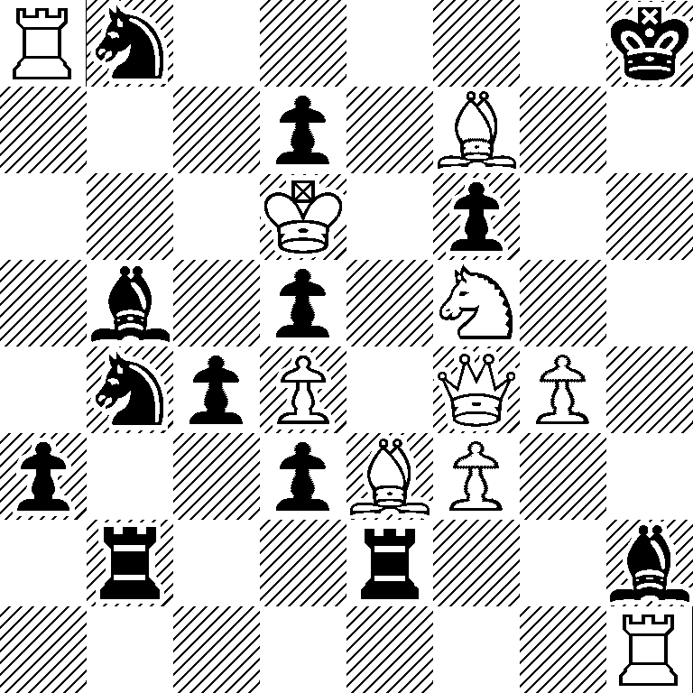 Rn5k/3p1B2/3K1p2/1b1p1N2/1npP1QP1/p2pBP2/1r2r2b/7R