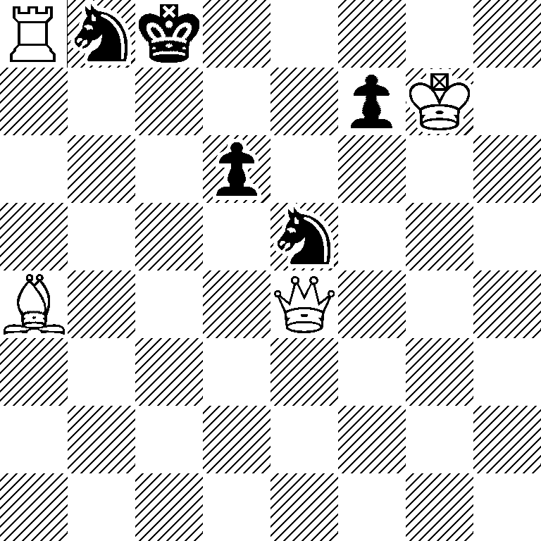 Rnk5/5pK1/3p4/4n3/B3Q3/8/8/8