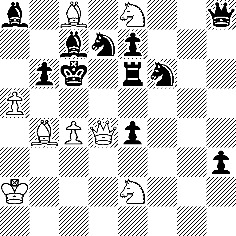 b1B1N2q/2bnp3/1pk1rn2/P7/1BPQp3/7p/K3N3/8