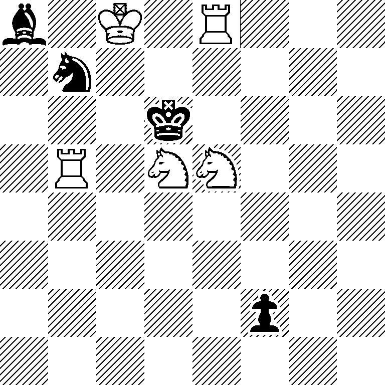 b1K1R3/1n6/3k4/1R1NN3/8/8/5p2/8