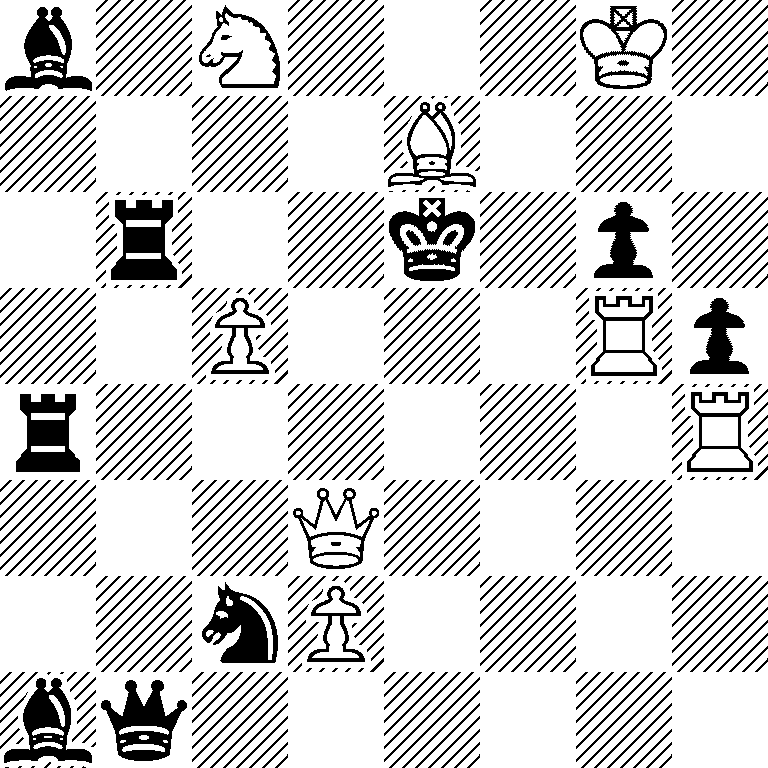 b1N3K1/4B3/1r2k1p1/2P3Rp/r6R/3Q4/2nP4/bq6