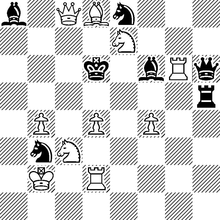 b1QBn3/4N3/3k1bRq/7r/1P1P1P2/1nN5/1K1R4/8