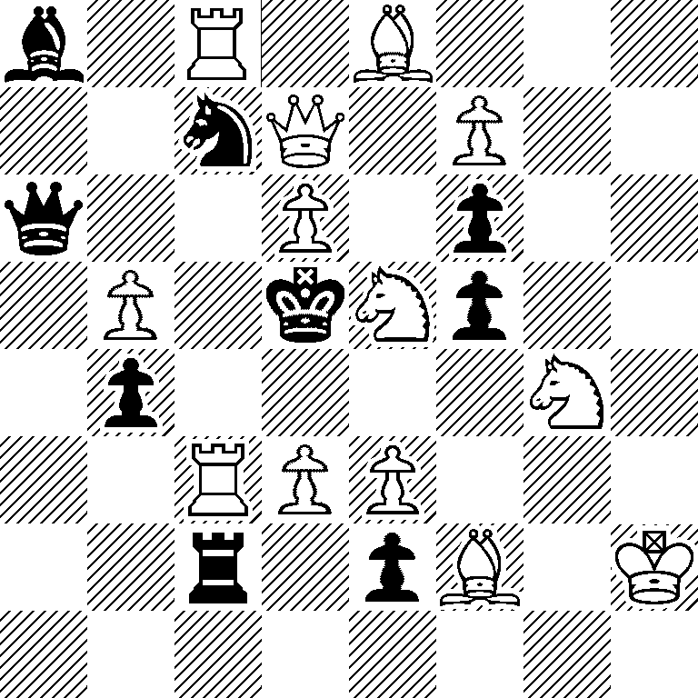 b1R1B3/2nQ1P2/q2P1p2/1P1kNp2/1p4N1/2RPP3/2r1pB1K/8