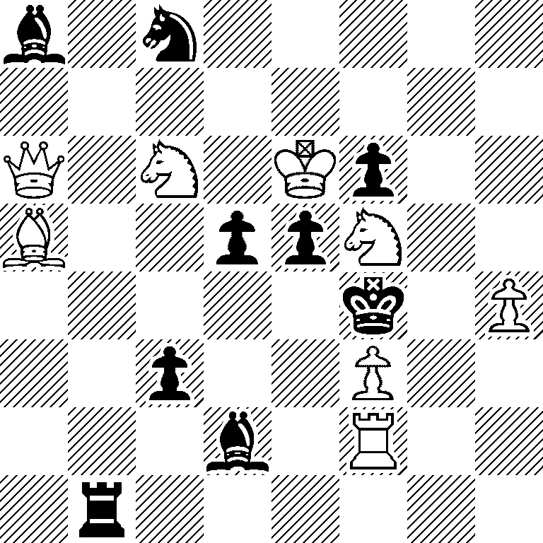 b1n5/8/Q1N1Kp2/B2ppN2/5k1P/2p2P2/3b1R2/1r6