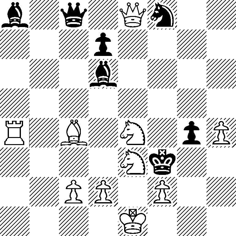 b1q1Qn2/3p4/3b4/8/R1B1N1pP/4Nk2/2PP1P2/4K3