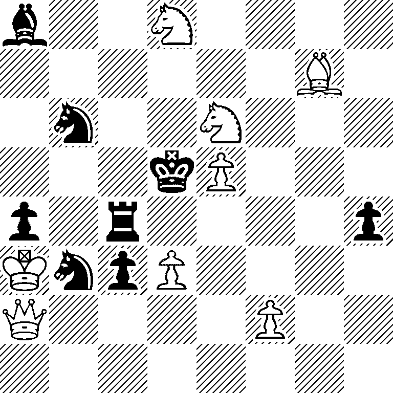 b2N4/6B1/1n2N3/3kP3/p1r4p/KnpP4/Q4P2/8