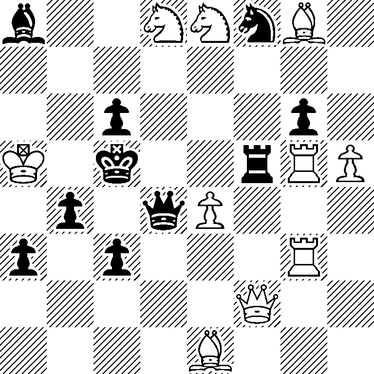 b2NNnB1/8/2p3p1/K1k2rRP/1p1qP3/p1p3R1/5Q2/4B3