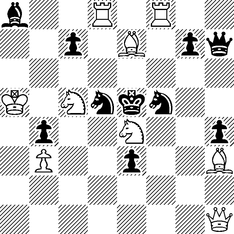 b2R1R2/2p1B1pq/8/K1Nnkn2/1p2N2p/1P2p2B/8/7Q