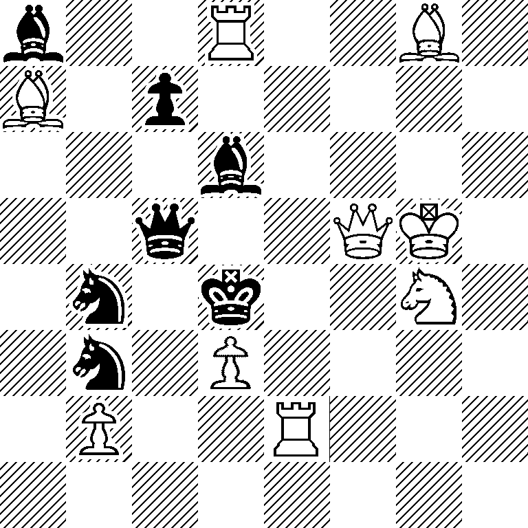 b2R2B1/B1p5/3b4/2q2QK1/1n1k2N1/1n1P4/1P2R3/8