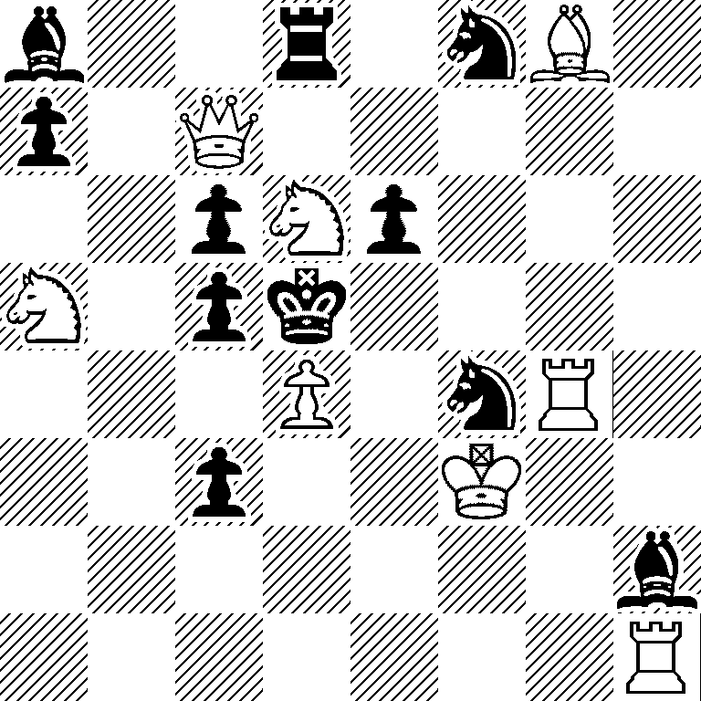 b2r1nB1/p1Q5/2pNp3/N1pk4/3P1nR1/2p2K2/7b/7R