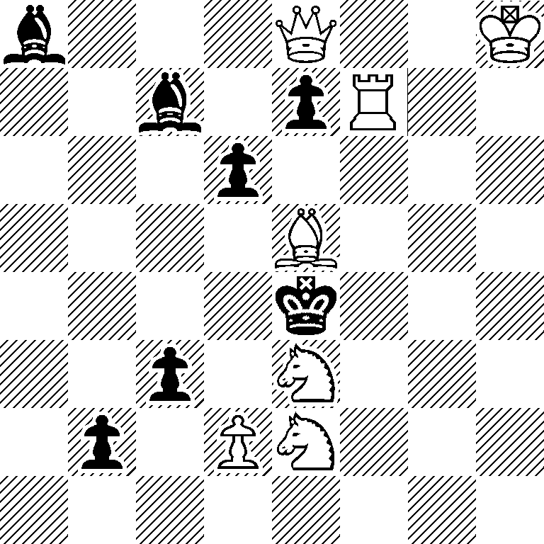 b3Q2K/2b1pR2/3p4/4B3/4k3/2p1N3/1p1PN3/8
