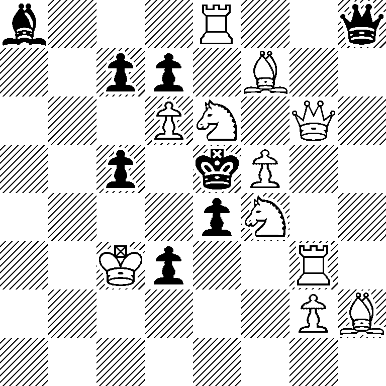 b3R2q/2pp1B2/3PN1Q1/2p1kP2/4pN2/2Kp2R1/6PB/8