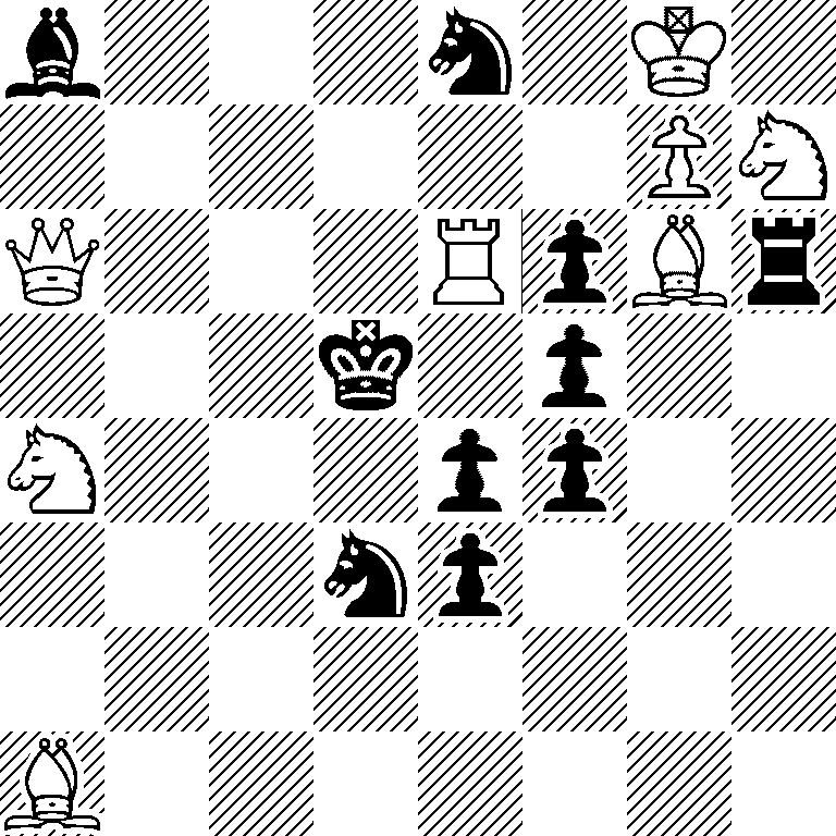 b3n1K1/6PN/Q3RpBr/3k1p2/N3pp2/3np3/8/B7