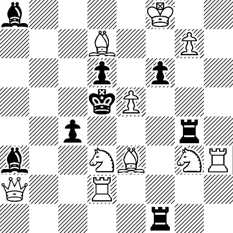 b4K2/3B2P1/3p1p2/3kP3/2p3r1/b2NB1NR/Q2R4/5r2