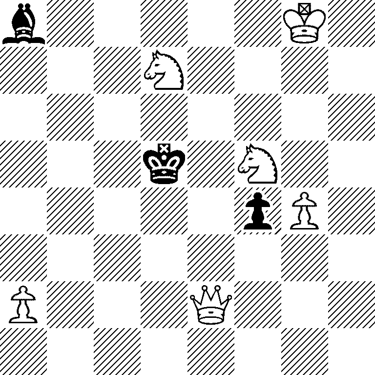 b5K1/3N4/8/3k1N2/5pP1/8/P3Q3/8