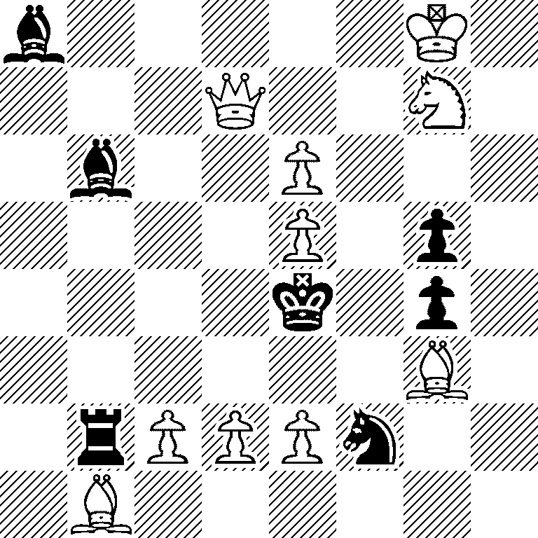 b5K1/3Q2N1/1b2P3/4P1p1/4k1p1/6B1/1rPPPn2/1B6