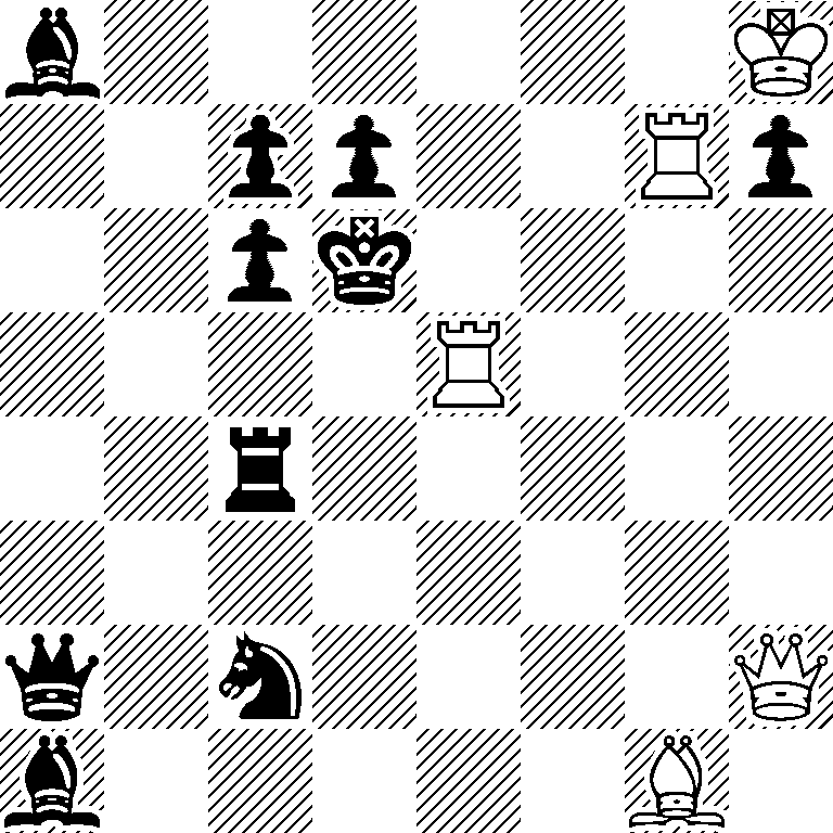 b6K/2pp2Rp/2pk4/4R3/2r5/8/q1n4Q/b5B1