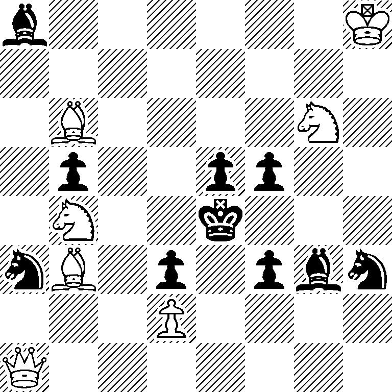b6K/8/1B4N1/1p2pp2/1N2k3/nB1p1pbn/3P4/Q7