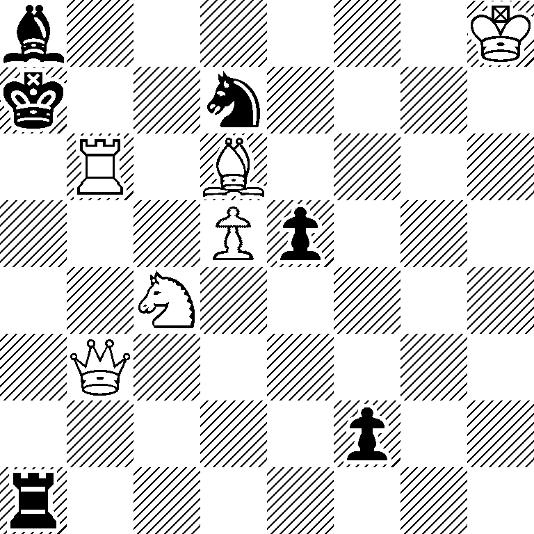 b6K/k2s4/1R1B4/3Pp3/2S5/1Q6/5p2/r7